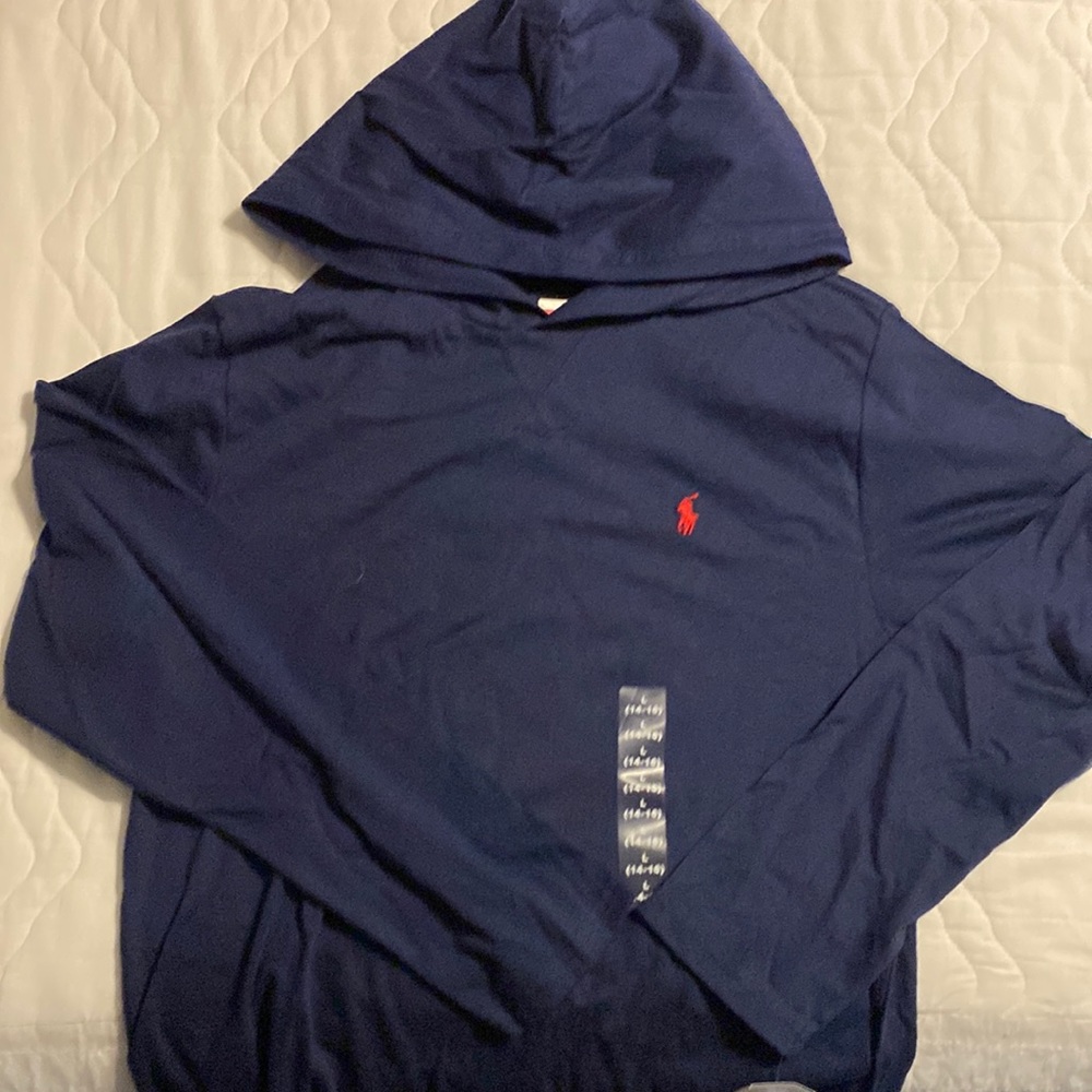 NWT Polo Ralph Lauren long sleeve hooded shirt boys L